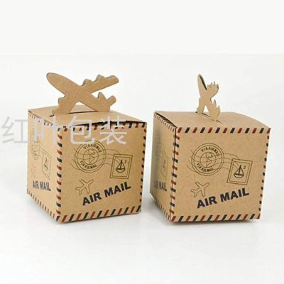 Wholesale Custom Kraft Paper Candy Packaging Paper Box Chocolate Babyshower Wedding Party Paper Box