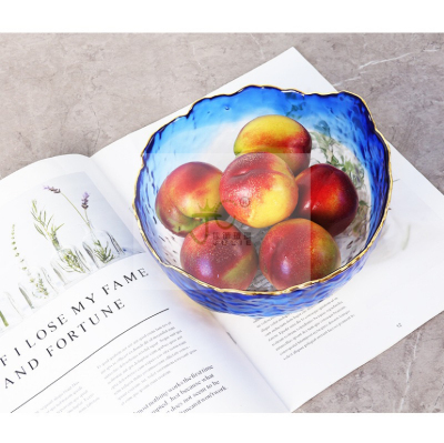 Glass Bowl Creative Irregular Salad Bowl Vegetable Bowl Fruit and Dessert Bowl Household Tableware Fruit Plate