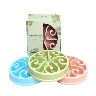 Dog Slow Food Bowl 2021 New Mold Original Factory Direct Sales Pet Bowl Pet Supplies Pp Macaron Color Series