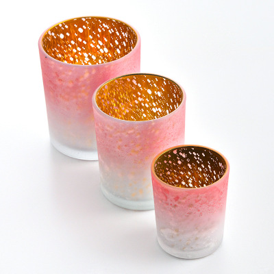 Nordic Gradient Starry Sky Candle Cup Plating Petty Gold Frosted Glass Custom Candlestick Proposal Atmosphere Candle Cup