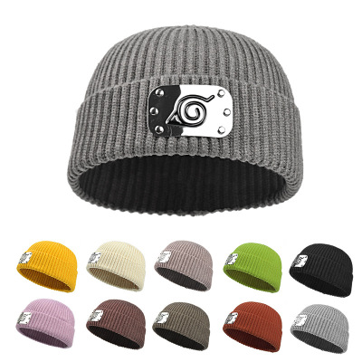 Hat Female Autumn and Winter Knitted Hat Cycling Cap Riding Cold-Proof Skullcap Warm Ear Protection Beanie Hat Woolen Cap Male 110G