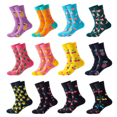 Amazon New Pure Cotton Mid-Calf Length Socks Children's European and American Ins Fruit Spring and Summer Internet Celebrity Trendy Socks Factory Wholesale