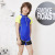 European and American Children's Swimwear Boys' One-Pieces Short Sleeve Shorts Girls' Diving Suit Surfing Four-Needle Six-Line Swimsuit