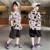 Boy Summer Wear Suit Internet Celebrity Trendy Middle and Big Children Korean Style Fashionable Short Sleeve Children Handsome 10 Years Old 2021