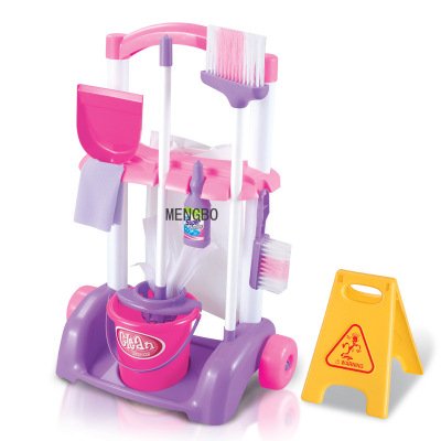 Children's Simulation Play House Cleaning Tools Broom Set Mopping Vacuum Cleaner Sanitary Cleaning Cart Toy