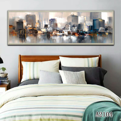 Factory Direct Sales Oil Painting Bedroom Living Room Decorative Painting European Retro Black and White Spray Painting Architectural Landscape Frameless Painting