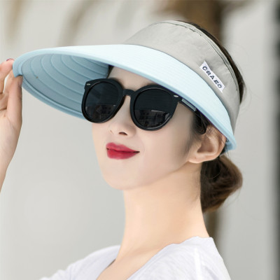 New Topless Hat Summer Big Brim Sun-Proof Outdoor Sun Hat Women's Letter Foldable Hat Factory Batch