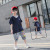 Boys Summer Suit Handsome 2021 New Trendy Children's Summer Middle and Big Children's Sports Boys' Short Sleeve Two-Piece Suit Fashion