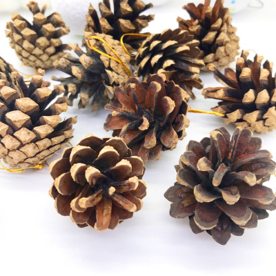 Primary Color Pine Cones Christmas Decorations Pendant Garland Christmas Tree Accessories DIY Shooting Props 4-5cm Pine Cones