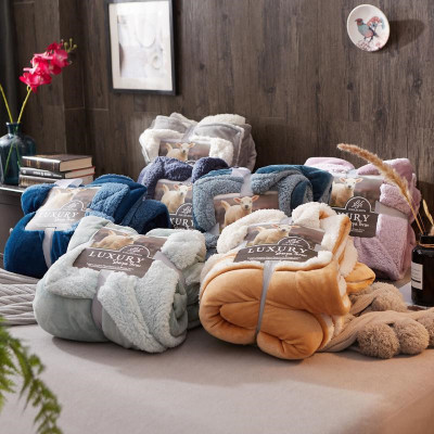 Wholesale Spring and Autumn Thickening Lambswool Duplex Felt Sofa Blanket Student Nap Blanket Dormitory Lambswool Blanket