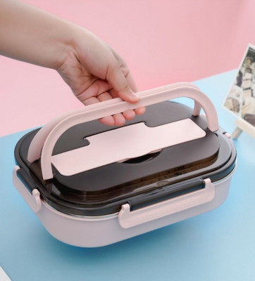 New 304 Stainless Steel Lunch Box Office Worker Student Canteen Lunch Box Nordic Simple Portable Separated Lunch Box