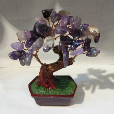 Amethyst Natural Stone Decorative Tree, Agate Crystal Craft Tree Wine Cabinet Decorative Crafts Ornaments