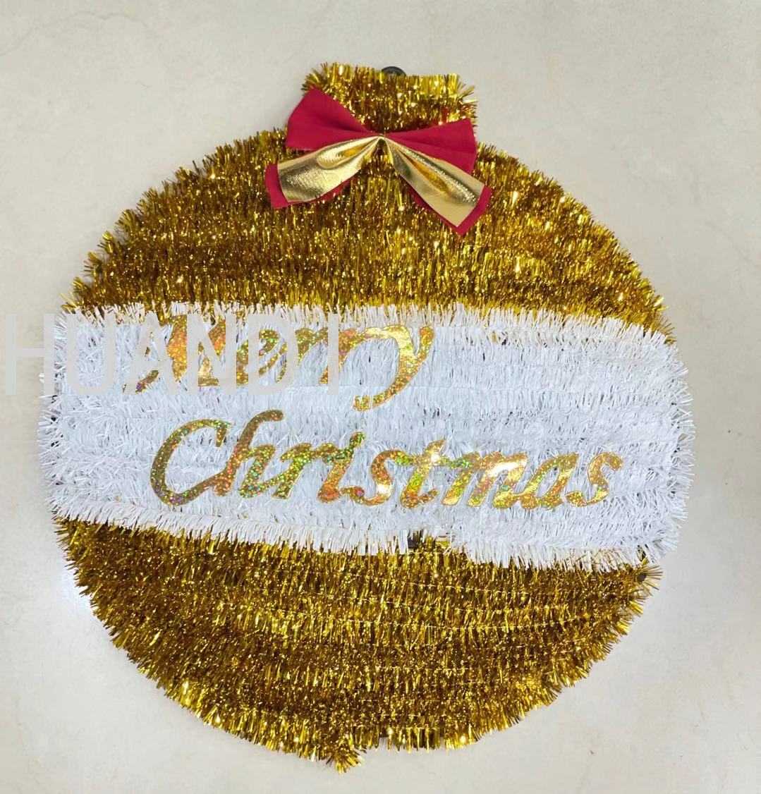 大圆球 40*42cm 圣诞挂件配件圆形挂圣诞装饰圆盘挂件环迪