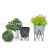  Flower Pot with Iron Frame Frosted Stripes Melamine Flowerpot Plastic Flower Pot Imitation Porcelain Flower Pot