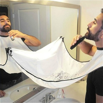Pogonotomy Protection Cloth Men's Modeling Apron Transparent Suction Cup Shaving Apron Beard Shaping Protection Cloth
