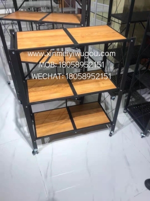 Installation-Free Folding Kitchen Supplies Storage Rack Floor Multi-Layer Storage Rack Foldable Removable