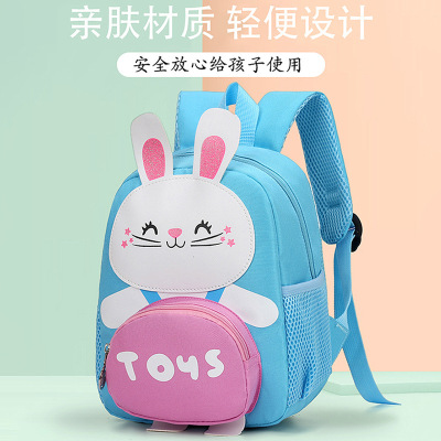 Children's Schoolbag Female Cute Kindergarten Small Middle Class 2-3-4 Years Old Male Rabbit Cartoon Lightweight Spine-Protective Backpack