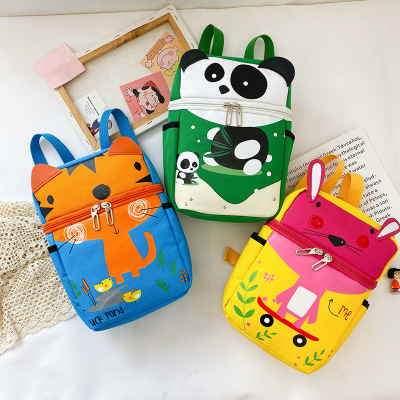 Foreign Trade Schoolbag Children's Bags New Cartoon Cute Panda Backpack Kindergarten Backpack Western Style Girls' Backpack
