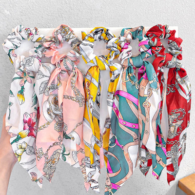 New Streamer Hair Tie Europe and America Cross Border Supply Hair Accessories Girl Ponytail Hair Band Tie-up Hair Head Rope Large Intestine Ring Headdress