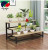 Iron Pergola Indoor Three-Layer Staircase Style Ladder Storage Rack Floor Balcony Green Radish Succulent Solid Wood Flower Pot