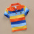 Kids Summer Clothing Boys and Girls Striped Polo Shirt Teens Short Sleeve T-shirt Stretch Cotton round Neck T-shirt 0-16 Years Old