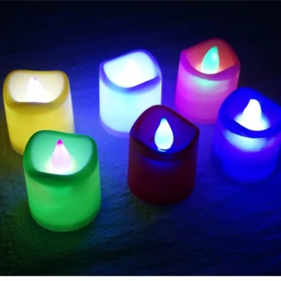 Four Seasons Shape Lavender Paper Box Electronic Candle Cylindrical Autonomous Lemon Lamp