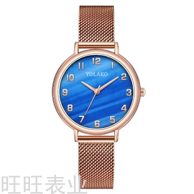 New Factory in Stock Popular Digital Small Green Watch Women's Watch Fashion Quartz Watch Mesh Strap Watch Wholesale