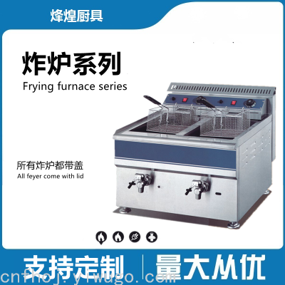 Single and Double Cylinder Deep Frying Pan Commercial Electric Fryer Large Capacity Fried Dough Sticks Machine Fried Fries Potato Cutter Fried Machine