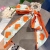 Korean Style Pastoral Style Seaside Silk Scarf Ribbon Pearl Hair Band Bow Rubber Band Women's Hair Rope Fashion