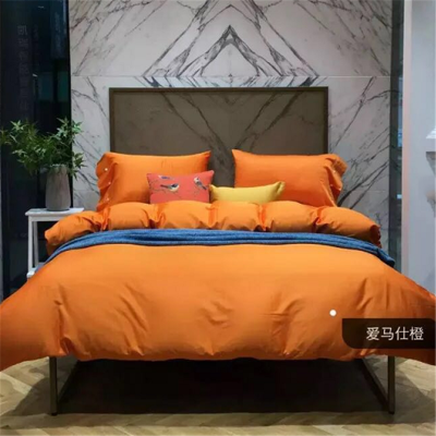 Hotel Bed & Breakfast Room Cloth Product Solid Color 100 Bedding Cloth Product Four-Piece Set Hotel Quilt Cover
