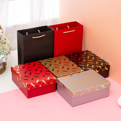 Spot Bronzing Tiandigai Gift Box Rectangular Exquisite Packaging Box Gift Box Drawer Box High-Grade Gift Box Customization