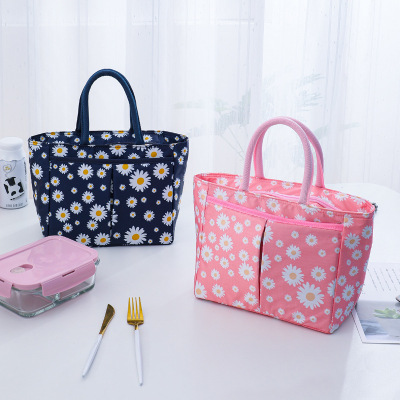 Japanese-Style Little Daisy Office Worker Portable Lunch Bag Student Lunch Box Bag Lunch Thermal Bag with Rice Insulation Cooler Bag