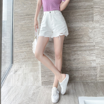 Nut Clothing Denim Frayed Shorts for Women 2021 Summer New Korean Style Loose Slimming White Hot Pants Female Students