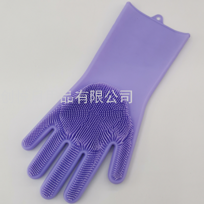 Silica Gel Cleaning Gloves Dishwashing Pot Multi-Functional Cleaning Brush Cleaning Brush Gloves Integrated