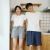 Wuhua 29-Summer Couple Pure Cotton Large Size Pajamas Men's Home Gauze Shorts Home Pants Can Be Worn outside Beach Pants