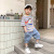 Boys Summer Suit Korean Style Trendy 2021 New Handsome Western Style Medium and Large Children Boys Short Sleeve Two-Piece Set Wholesale