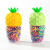 Japan and South Korea Cute Small Pineapple Bottle Rubber Band Strong Pull Continuous Hair Rope Disposable Rubber Band Small Fresh Fruit Hair Ring Headdress