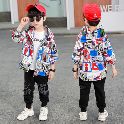 Children's Clothing Boys' Coat 2021 Spring New Children Fashion Casual Handsome Boys' Outer Wear Spider-Man Coat