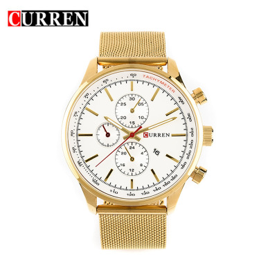 Curren 8227 Men's Watch Calendar Men's Watch Fake Three-Eye Quartz Watch Casual Business Men's Watch