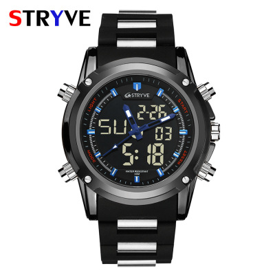 Stryve8009 Multi-Function Watch Men's Waterproof Hot Selling Cross-Border Watch Watch Double Display Sports Watch Men's Watch