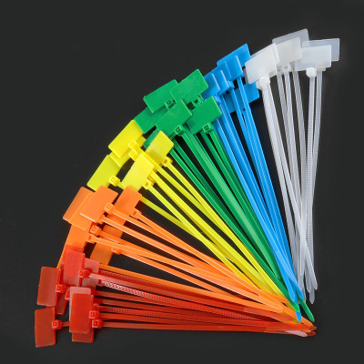 Sign Strap 4 * 150mm Color Cable Tie Self-Locking Nylon Ribbon Label Wire Signboard Fixed Buckle