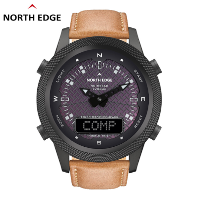 Outdoor Sports Waterproof Solar Rechargeable Watch Eco-Drive Compass Stopwatch Alarm Clock Multifunctional Light Wave 