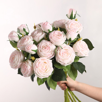 Moist Feeling Rose Bouquet Simulation Floral Decorations Home Indoor Decoration Wedding Fake Flower Photo Decoration Flowers