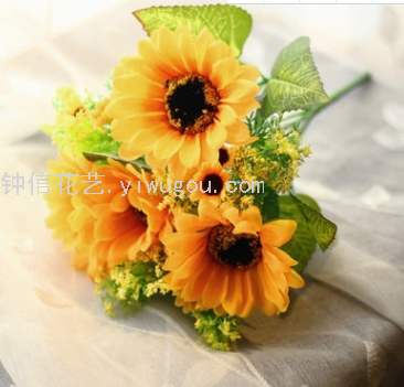 Simulation 7 Fork Sunflower Pastoral Ornamental Flower