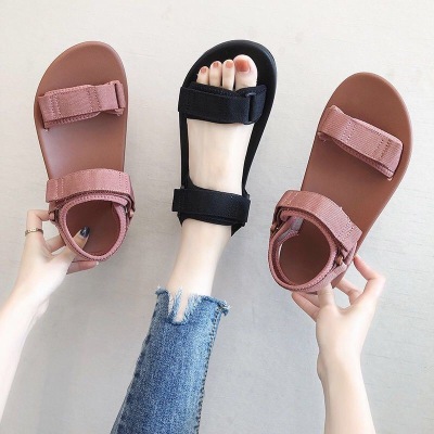 Factory Wholesale Sandals Female Korean Students Flat Fairy Beach Shoes 2021 Summer New Outdoor Casual Spot