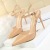 86-1 European and American Style Simple Stiletto Heel Shallow Mouth Pointed Patent Leather Sexy Nightclub Slim-Fit Strap Women's Sandals