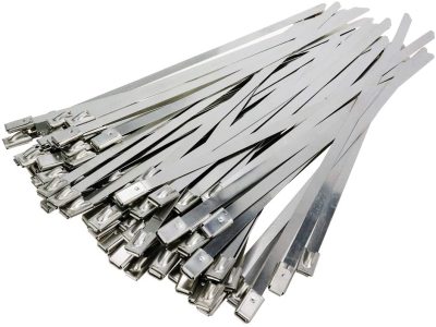 Multi-Functional Self-Locking Cable Tie 150mm/5.91 Inch Stainless Steel Silver * Large Bearing Capacity 200 Lbs