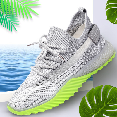 Online Influencer Tide Shoes Ins Super Hot Dad Shoes 2020 Summer New Flying Woven Shoes Female Jelly Bottom Starry Coconut Shoes