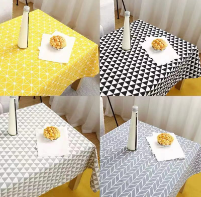 Nordic Linen Printed Tablecloth Fresh Modern Simple Rectangular Dining-Table Decoration Curling