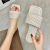 Women's Flat Slippers 20 Woven Summer New Fashion Square Toe Stall Outdoor Sandals All-Matching Korean Style Low Heel